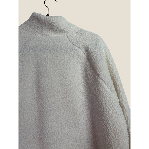 Haven Well Within Cozy Sherpa Funnel Neck Lounge Tunic Sweater Cream White L - Picture 11 of 13